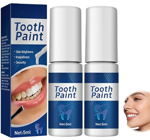 2 Stück Zahnlack weiß, White Enamel Paint, Teeth Whitening Paint, Tooth Polish, Paint Enamel, Sofortige Zahnaufhellungsfarbe