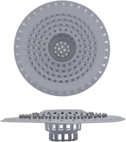 Filtro di scarico in silicone, 2 pezzi, fermasolpi universale per doccia, vasca da bagno e lavandino, doppia filtrazione, flessibile, facile da pulire