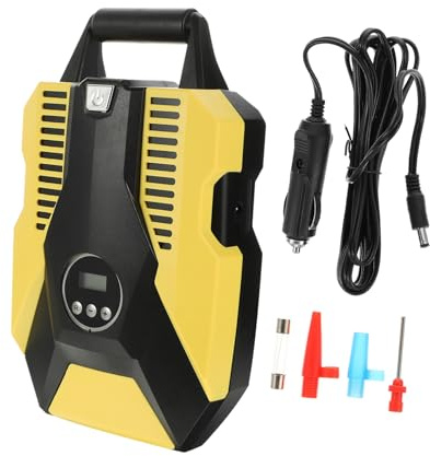 GRIRIW Portable Electric Car Tyre Pump Maintain Stable Tire Pressure Abs and Copper Material with Pressure Gauge Digital Air Compressor for Easy Inflation Suitable for Car Tires