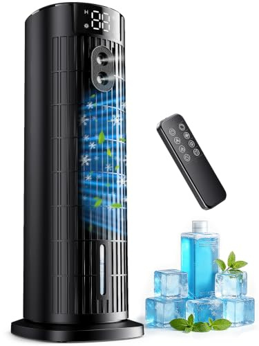 Aire acondicionado portátil,mini aire acondicionado móvil con depósito de agua, modo de pulverización, temporizador, varias velocidades de ventilación, para dormitorios, oficinas y cocinas oscuridad