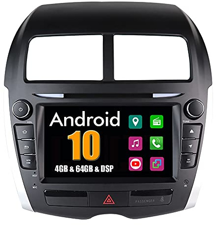 Roverone 8 Zoll Android System Doppel DIN Auto-DVD-Player für Mitsubishi ASX 2010 2011 mit Autoradio GPS Navigation Radio Stereo Bluetooth USB Spiegel Link Touch Bildschirm