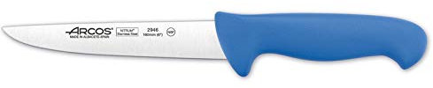 Arcos Serie 2900 - Caja 6 uds Cuchillo Carnicero - Hoja de Acero Inoxidable NITRUM de 160 mm - Mango inyectado en Polipropileno Color azul (6 UDS)