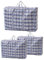Bolsas de compras extragrandes a cuadros para almacenamiento de lavandería, paquete de 3, (60 x 50 x 25 cm), fuertes y duraderas, impermeables, bolsa de transporte con cremallera, asa de
