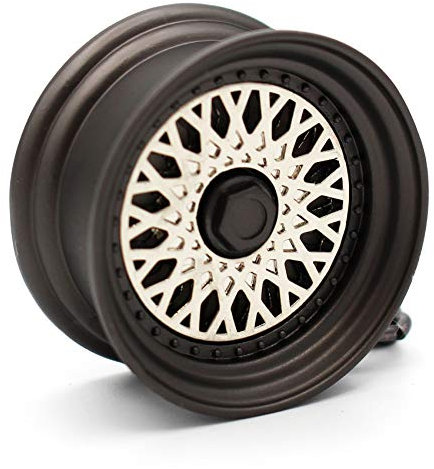VmG-Store Speichenfelge Schlüsselanhänger massiv Auto Felgen Design Anhänger für Männer Motorsport Fans Geschenkidee (Silber/Schwarz S030)