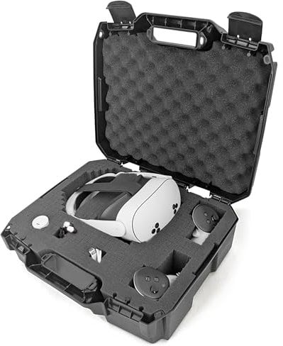 CASEMATIX Hard Case Compatible with Oculus Quest 2 and Oculus Quest VR Gaming Headset & Accessories - Oculus Quest Case Storage with Customizable Foam Also fits Elite Strap and Other Accessories