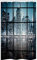 ABAKUHAUS Stadt Schmaler Duschvorhang, New York bei Nacht-Landschaft, Badezimmer Deko Set aus Stoff mit Haken, 120 x 180 cm, Schwarz und Dunkelblau