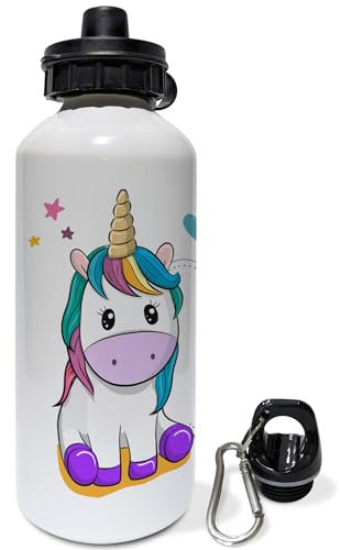 LolaPix Gourde Enfant Personnalisé avec Prenom. Cadeaux Personnalisés pour Enfants. Bouteille Inoxydable Aluminium. Licorne