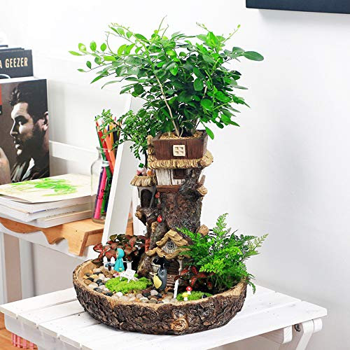 ZHHID Blumentopf - Home Office Dekorationen Bonsai - Fantasy Wald Topf Pflanzgefäße Sukkulente Kaktus Kräuter Pflanze Desktop Ornament