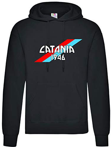 Tipolitografia Ghisleri Sweatshirt/Flagge Wappen Catania Tifosi Fußball Katanesi Stadion, Schwarz , M