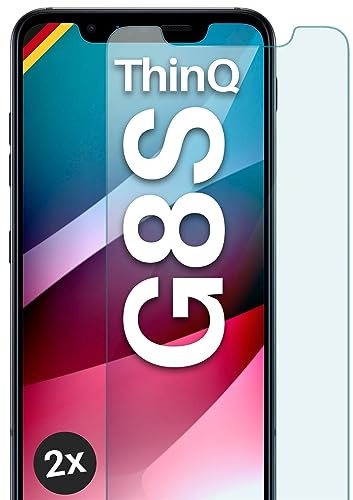 moex ShockProtect Panzer Schutz Glas für LG G8s ThinQ Schutzfolie 9H Härte, Panzerfolie kratzfest und bruchsicher, HD Displayschutzfolie Ultra-Klar, Schutzglas Folie, 2x Stück