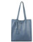 Damen Leder Tasche Set 2in1 Shopper Schultertasche HOBO Bag Umhängetasche Schmucktasche DIN-A4 Jeansblau