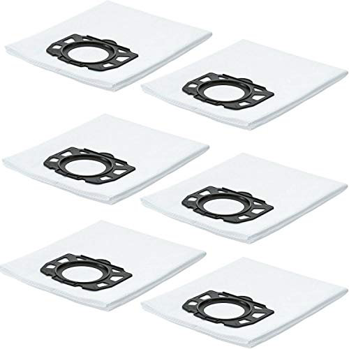 6 Pack Replacement Fleece Filter Bags Compatible with Karcher WD4 WD5 WD5/P WD 6 P Series WD6 Premium MV4 MV5 MV6 Wet & Dry Vacuums Cleaner 2.863-006.0