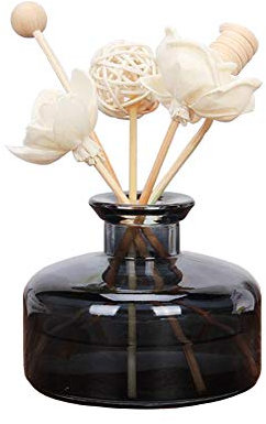 VANTOBEST Runde Glas-Diffusor-Flasche für Schilfrohr-Aromatherapie-Flasche, ätherische Öle, Behälter, dekorative Glasflaschen, Diffusor-Gläser für Zuhause, Duftzubehör, 200 ml, 1 Stück
