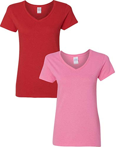 Heavy Cotton 5.3 oz. V-Neck T-Shirt (G500VL) - - Large