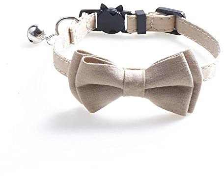 DUORUIMI Katzenhalsband mit Glöckchen, Fliege, Sicherheits-Schnellverschluss, verstellbar für Haustiere und Kätzchen