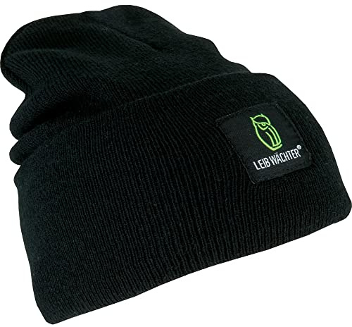 Leibwächter Unisex Strickmütze Winter, graue Mütze, warme Wintermütze mit Umschlagbarem Saum, doppellagige Beanie, One Size