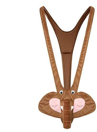 zhandouji Unterwäsche Unterhose Lustig Herren Elefanten Slips Strings Tanga Sexy Mankini Bodysuit Nachtwäsche Jumpsuits Straps Lover Geschenk