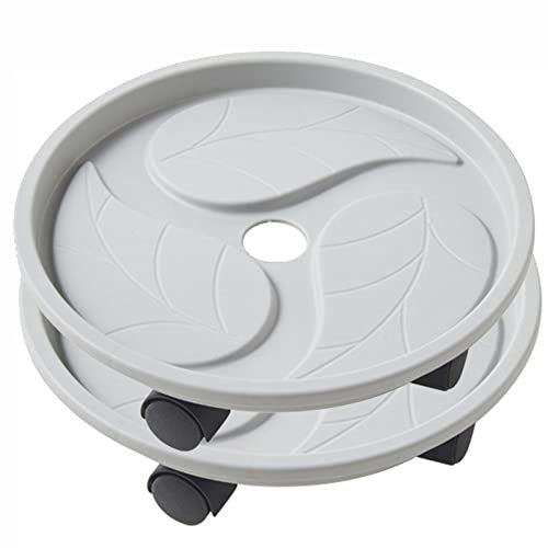 QIAOH Pflanzenroller Witterungsbestaendig Diameter 40cm, Pflanzenroller Aubenbereich Rund, Rollbrett Pflanzen, Untersetzer Blumentopf FüR Den Innen, Sowie AußEnbereich