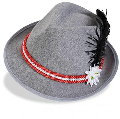 KarnevalsTeufel.de Bayernhut Volksfest Bierfest Trachtenhut Accessoire Bavaria Blau Rot Rosa (rot)