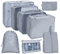 OSDUE Koffer Organizer Set 8-teilig, Packing Cubes, Wasserdichte Reise Kleidertaschen, Packtaschen für koffer, Verpackungswürfel mit Kosmetiktasche, Schuhbeutel, USB Kabel Tasche (Grau)