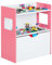 Relaxdays Étagère Enfants, Surface à Briques, Rangement, Roues, HxLxP : 60x52x26,5 cm, Commode Jouets, MDF, Blanc-Rose