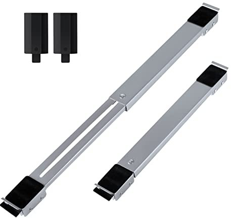 Savita 2pcs Appliance Rollers Heavy Duty, Max 27.6 in Heavy Appliance Base Easy Sliders Appliance Movers Refrigerator Wheels for Move Washing Machine Dryers Furniture (Silver, Upgrade White Wheel)