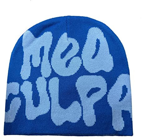 PKSOYS Damen Beanie Bonnet Y2k Beanies Damen Mütze Winter für Frauen Hüte Accessoires MEA Culpa Beanie, N22, Einheitsgröße