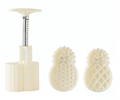 Kunststoff Mondkuchen Stempel Ananas/Lotus Form DIY Mondkuchen Formen Handpresse Mondkuchen Ausstecher Gebäck Dekorieren Gadgets Cookie Stempel Zum Backen