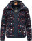 Ragwear Damen Fleecejacke Kurze Teddyfleece-Jacke warm mit Kapuze und Print-Muster Nordicka Aztec Navy Gr. L