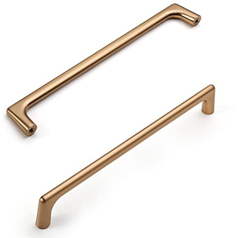 9BUILD Paquete de 10 tiradores de bronce para armarios de cocina, 192 mm, aleación de zinc color champán