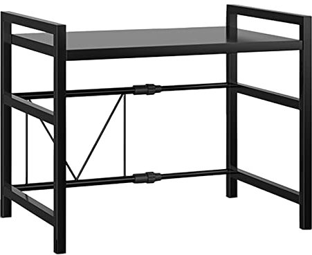 Soporte Extensible for Microondas Estante Estantería Horno,para Horno De Sobre Encimera De Cocina Estanteria,Rejilla Metálica for Horno Microondas Sobre Encimera,Cocina Spice Jar Rack, Negro Estante d