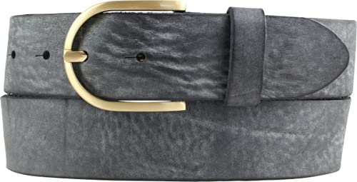 BELTINGER Damen-Gürtel aus weichem Vollrindleder Vintage-Look 4 cm | Jeans-Gürtel für Damen mit goldener Gürtelschließe 40mm | Ledergürtel Used-Look