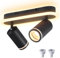 Barrina Deckenstrahler, 24W LED Deckenlampe 2Flammig mit GU10, 350° Drehbar, Aluminium, 3000K, 1900LM, Runder Strahlerlampe für Küche, Schlafzimmer, Wohnzimmer, Schwarz