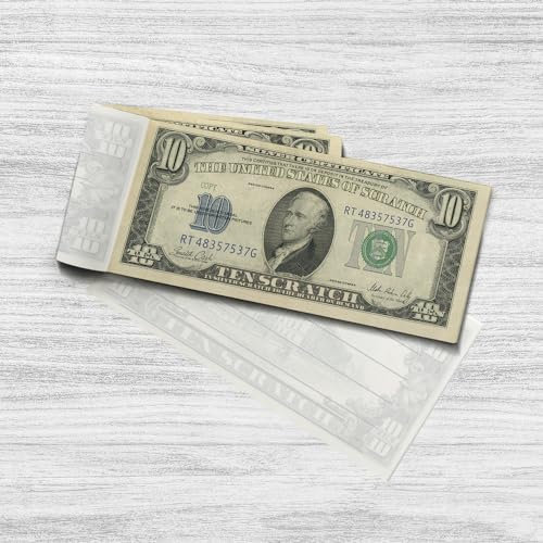 Scratch Cash Block 10 $ Old Style - 50 Billets sur lesquels Écrire, Argent Coupon, Bloc-Notes, Coupons De Réduction, Gadgets (taille Réelle)