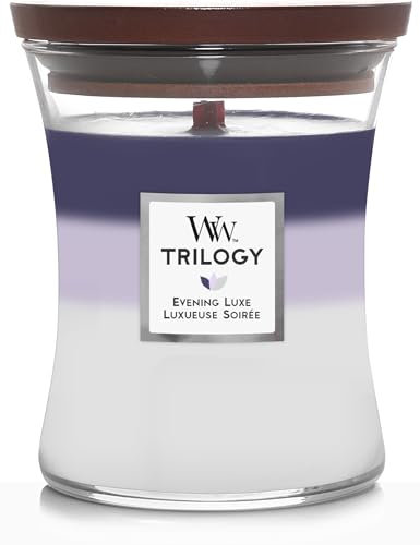 WoodWick Bougie parfumée Medium Trilogy Evening Luxe - 11 cm, ø 10 cm
