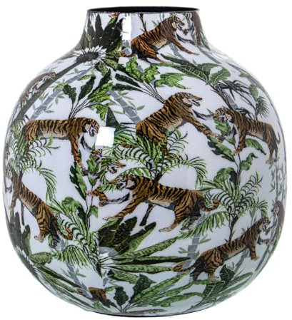 Alexandra House Living Vase aus Metall, Tiger, 21 x 20 x 21 cm