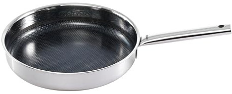 Kelomat 3522-327, Prime, Edelstahl, Bratpfanne, 24cm, LBH 42.5x25.7x8 cm, 0.91 kg, keramische Antihaftversiegelung, kratzfeste erhabene Hexagon Wabenstruktur