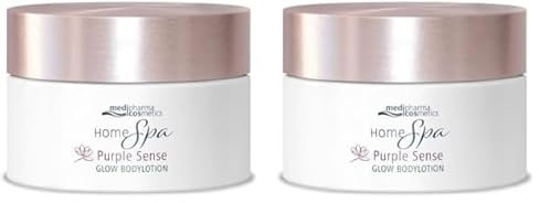 Home Spa Purple Sense Glow Bodylotion | pflegend mit Glycerin und Hyaluronsäure | Schimmerpigmente verleihen zarten Glow | angenehmer-blumiger Duft | 250 ml (Packung mit 2)