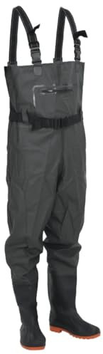 vidaXL Wader con Stivali e Cintura Verde Scuro Taglia 40, Wader con Stivali, Stivali Alti Fino al Petto, Stivali per la Pesca, Pantaloni da Pesca