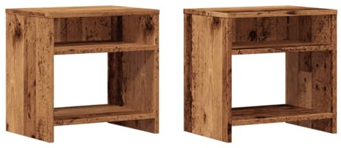vidaXL Tables de Chevet 2 pcs Vieux Bois 40x30x40 cm Bois d'ingénierie, Armoire, Armoire latérale, Support de téléphone, Table de Chevet