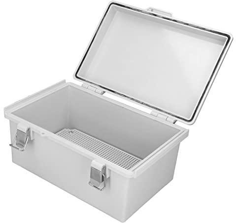 MOUMOUTEN Waterproof Junction Box, IP66 Outdoor ABS Plastic Transparente Electrical Enclosure with Mounting Plate Wall Brackets Weatherproof Hinged Grey Cover for Projects