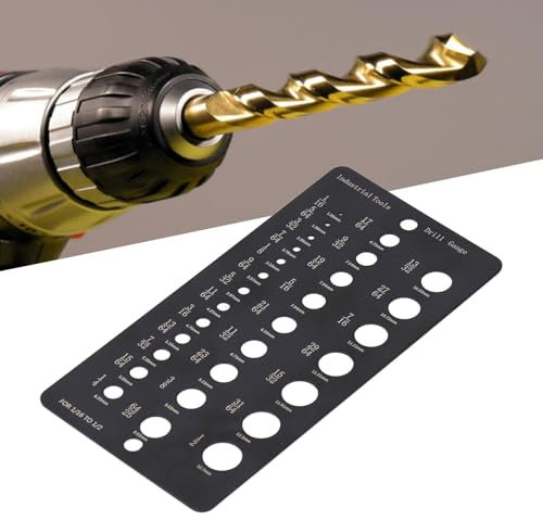 Calibro per Trapano a 29 Fori, Misuratore di Punte per Trapano, Struttura in Acciaio Inossidabile Doppia Scala di Misurazione Ad Alta Precisione Identificazione Rapida