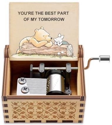 Spieluhr Geschenk für Frau Freundin - Pooh Spieluhr Play You Are My Sunshine, Valentinstag, Jahrestag, Geburtstag, Geschenk für Paare, Liebhaber, beste Freunde, graviert mit You Are the Best Part of
