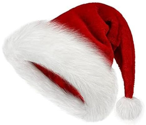 Huudngeje Weihnachtsmütze, Weihnachtsmütze für Erwachsene, Unisex, Extra Dickes Fell, Weihnachtsmütze für Neujahr, Festliche