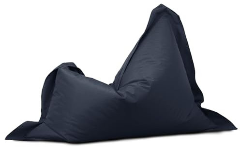Bags of Beans Giant Water Resistant Giant Kids Square Floor Cushion Wipe Clean Bean Bag - Versatile Lightweight Comfortable Beanbag Seat - Kids Lounger Bedroom Seating (Navy)