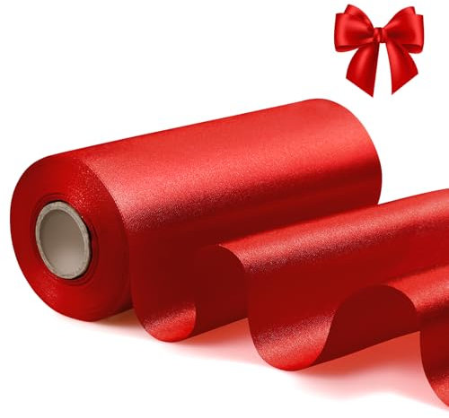 ​​ihaspoko 15cm Breites Satinband Rot – 20m Geschenkband für Geschenkverpackung, Hochzeiten, Basteln | Schleifenband für Karten, Deko & Hochzeitsauto​