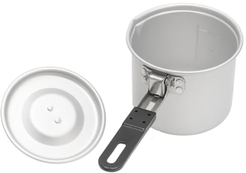 Faltbare Camping Kochtopf 770ml Picknick Topf Outdoor Kochtopf Edelstahl Tasse Topf Aluminium Falldesign Nicht haftend Einzelportion Camping Kochen Wanderen Grillen Für Abenteuer und Reisen