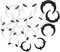 Healeved 15 Stück Acrylohrennasenring Nasenscheidewand Septum Schmuck schwarz Septum-Ring-Reifen Septum Nasenringe Netter Septum Ring Horn -Piercings Nasenmessgeräteseptum