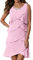Robe de Soirée Femme Élégante en Col V pour Cocktail Cérémonie Bal de Promo, Robes Demoiselle d'honneur Femme pour Mariage Invité avec Manches Courtes Midi Dresses for Work Maillot De Bain Tendance