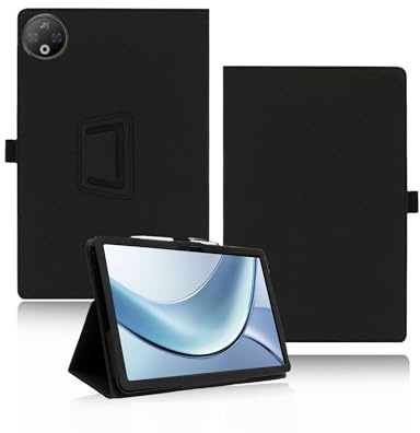 Schutzhülle für DOOGEE V Pad Tablet 12 Zoll 2025 Neueste, yystao PU-Leder Schutzhülle Kompatibel mit DOOGEE V Pad - Handschlaufe, Haut-texturiertes vollumhüllendes Design, Schwarz